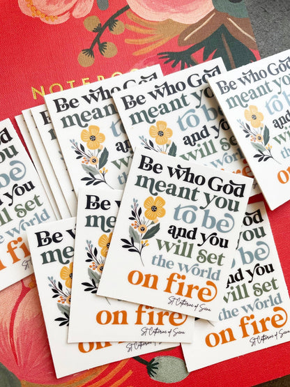 Be Who God Meant You To Be Sticker - Recetas Fair Trade