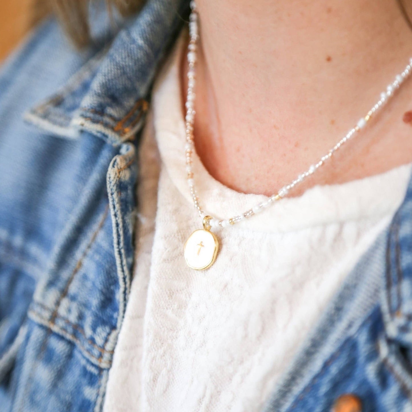 Beaded Cross Necklace