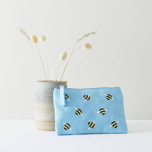 Bee Coin Purse - Blue - Recetas Fair Trade