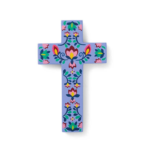 Blue Botanica Clay Easter Wall Cross - Recetas Fair Trade