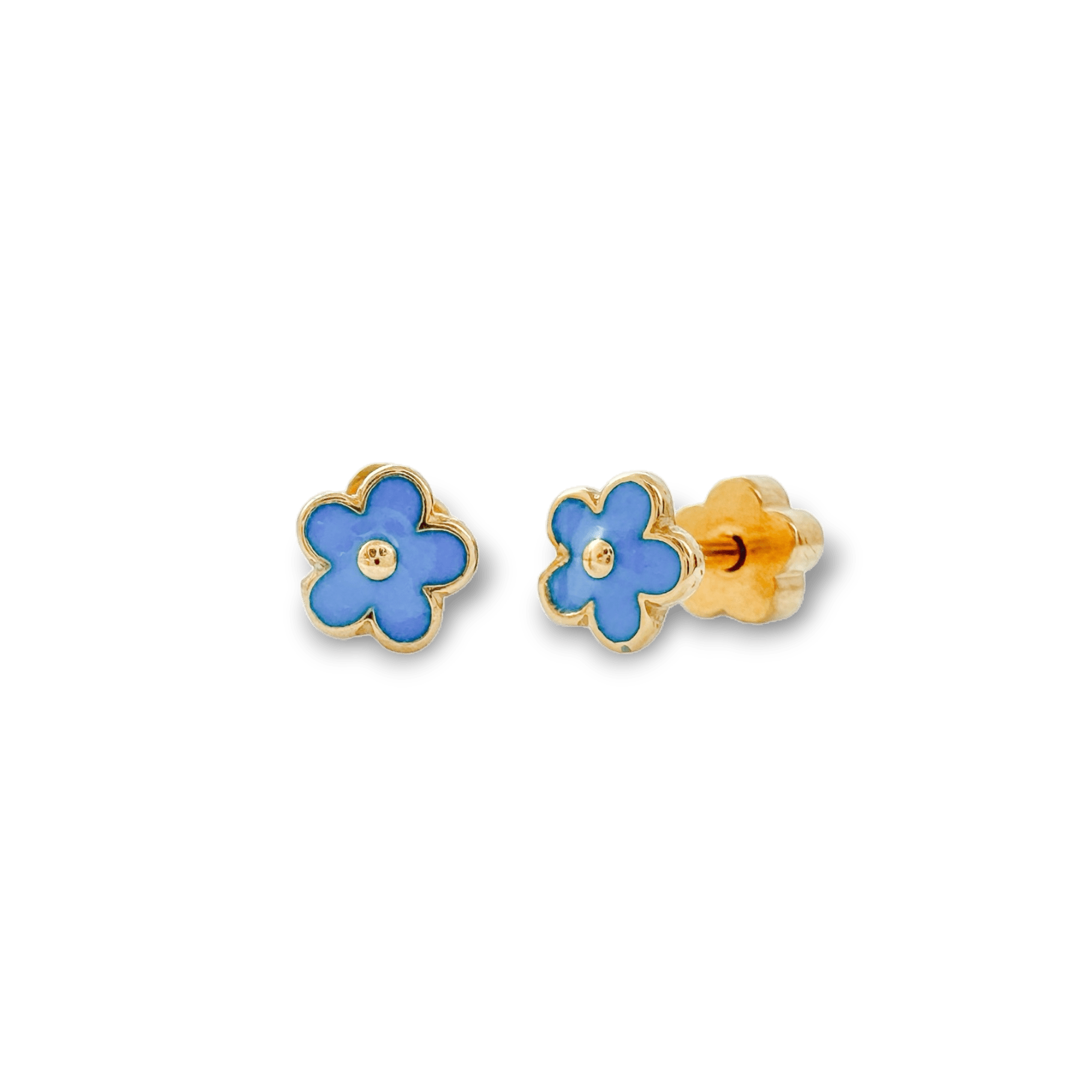 Blue Flowers Tiny Stud Earrings - Recetas Fair Trade