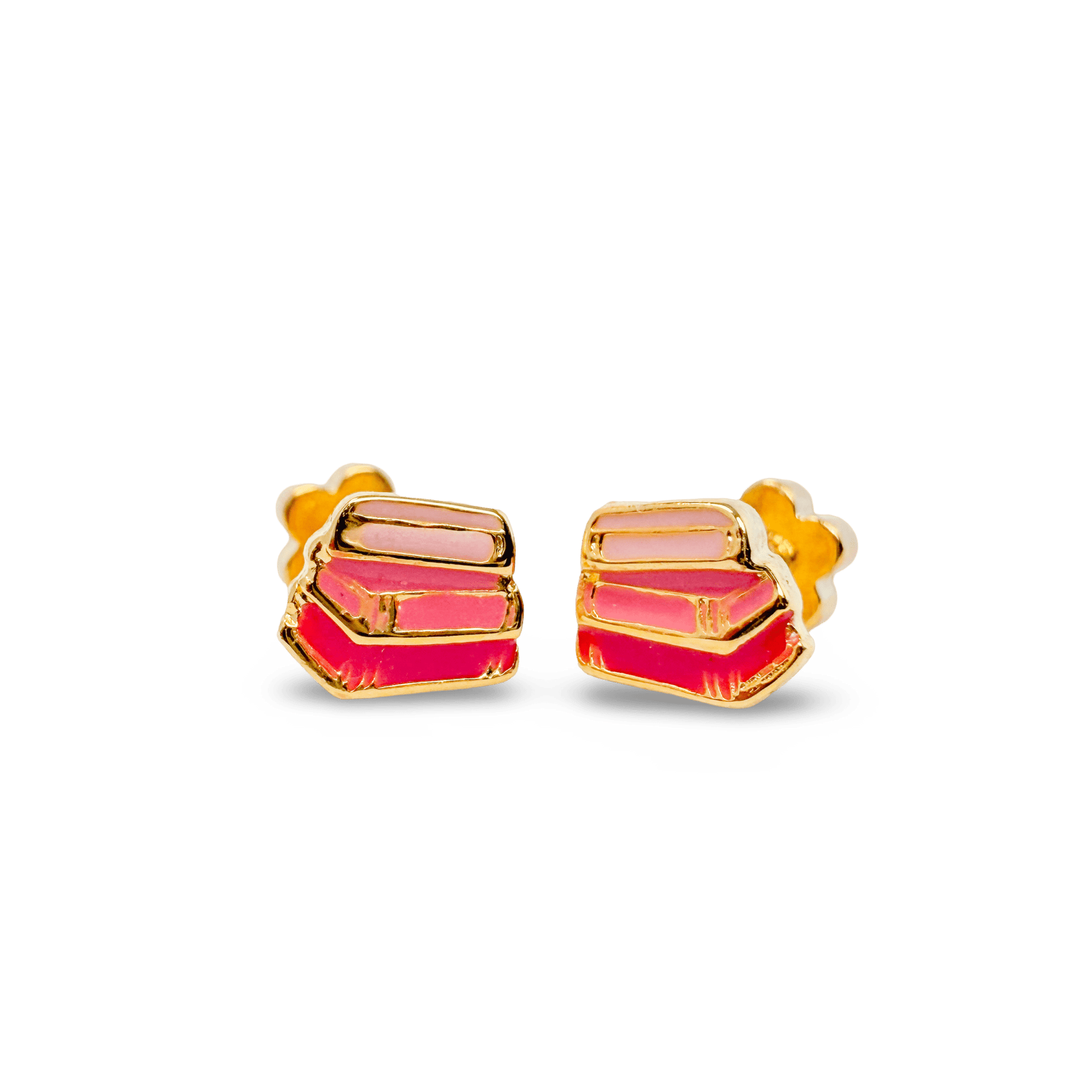 Books Tiny Stud Earrings - Recetas Fair Trade