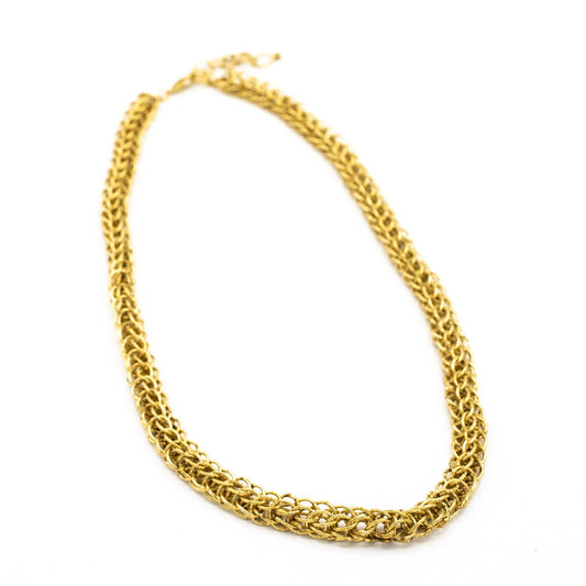 Braided Brass Chain Necklace - Recetas Fair Trade