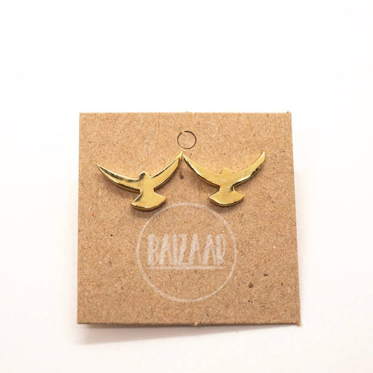 Brass Bird Stud Earring - Recetas Fair Trade