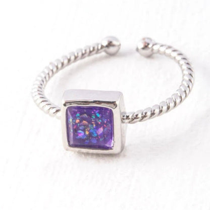 Bright Ring in Lilac and Silver