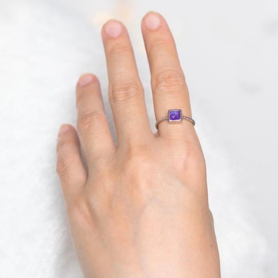 Bright Ring in Lilac and Silver
