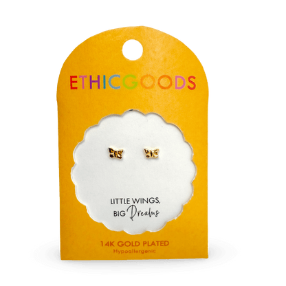 Butterfly Tiny Stud Earrings - Recetas Fair Trade