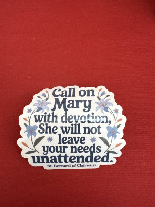Call on Mary Sticker - Recetas Fair Trade