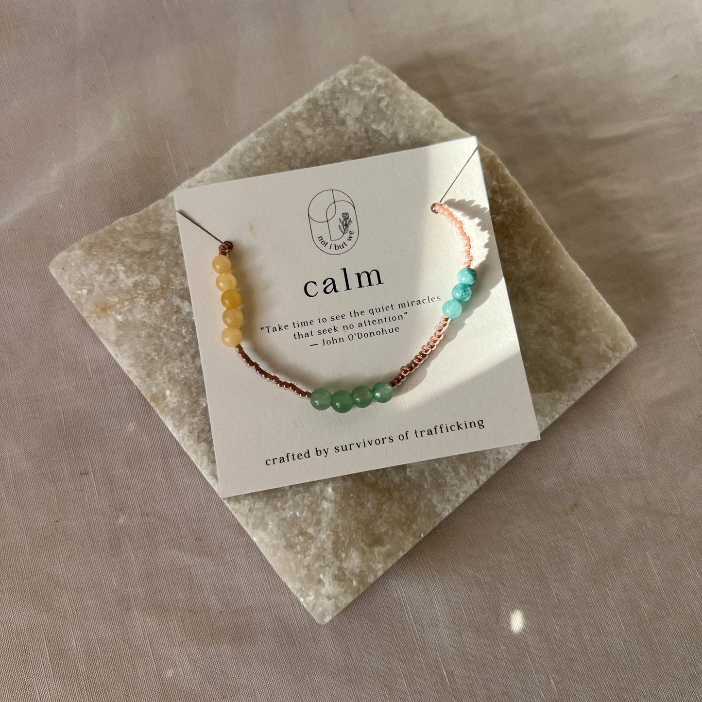 Calm | Mindfulness Bracelet | Gemstone Intention Bracelet - Recetas Fair Trade