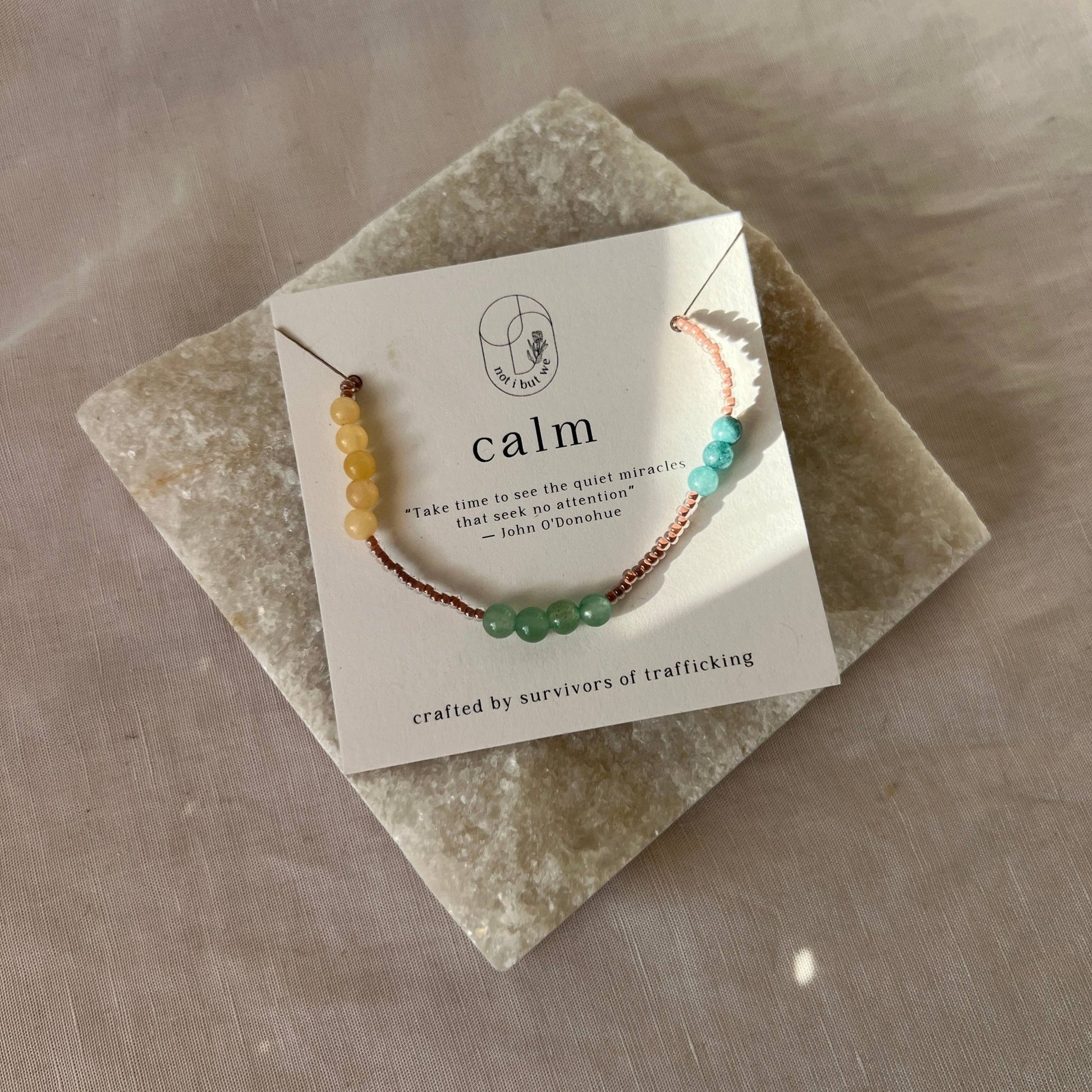 Calm | Mindfulness Bracelet | Gemstone Intention Bracelet - Recetas Fair Trade