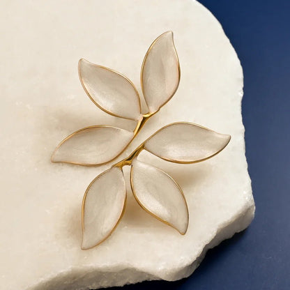 Canopy Leaf Earrings in Pearl White - Recetas Fair Trade