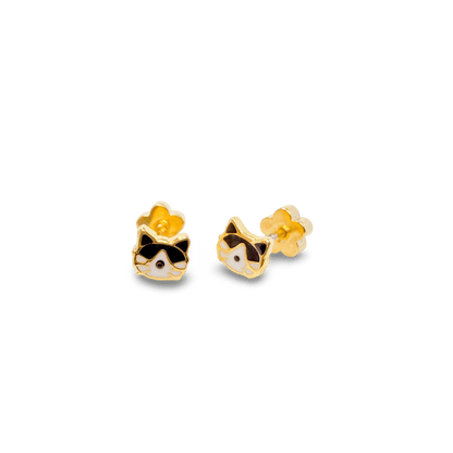Cat Tiny Stud Earrings - Recetas Fair Trade