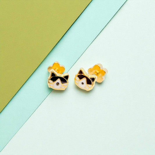 Cat Tiny Stud Earrings - Recetas Fair Trade