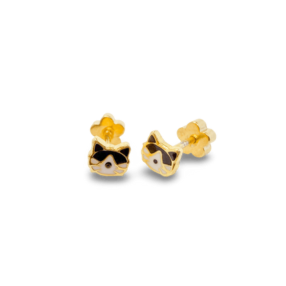 Cat Tiny Stud Earrings - Recetas Fair Trade