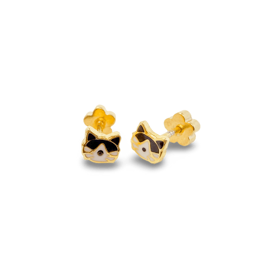 Cat Tiny Stud Earrings - Recetas Fair Trade