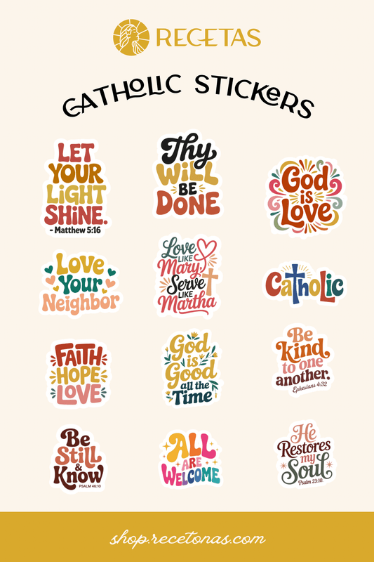 Catholic Sticker Sheet - Recetas Fair Trade