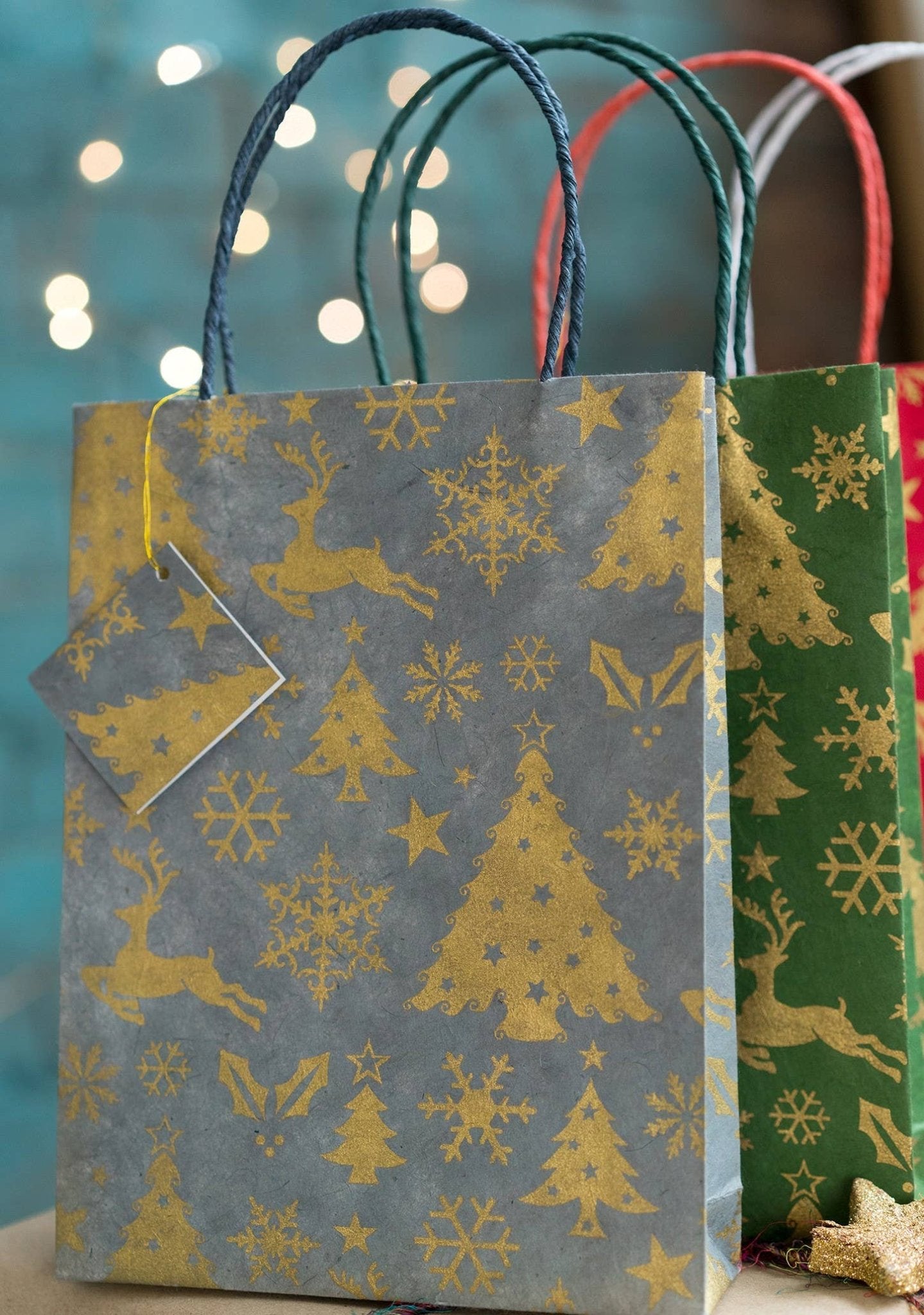 Christmas Lokta Paper Large Gift Bag - Recetas Fair Trade