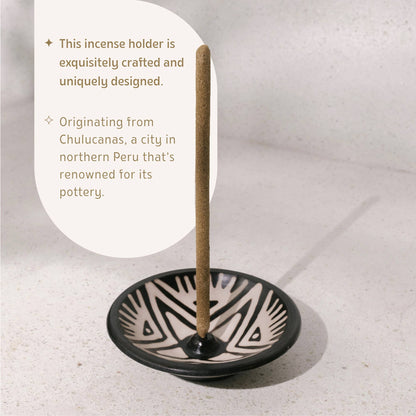 Chulucanas Ceramic Incense Holder Modelo Clasico - Recetas Fair Trade