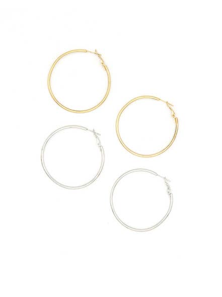 Classic Recycled Metal Hoop Earrings - Recetas Fair Trade