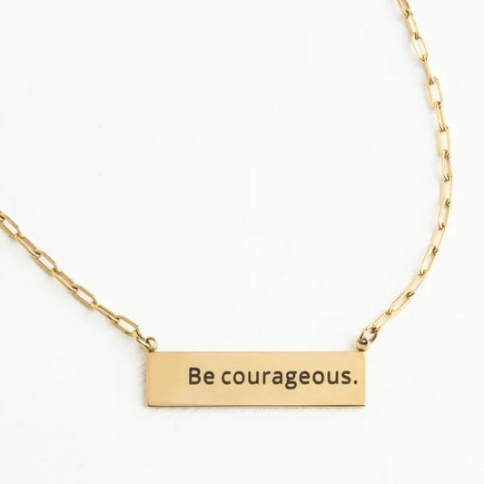 Courageous Gold Bar Necklace - Recetas Fair Trade