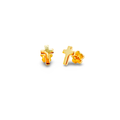 Cross Tiny Stud Earrings - Recetas Fair Trade