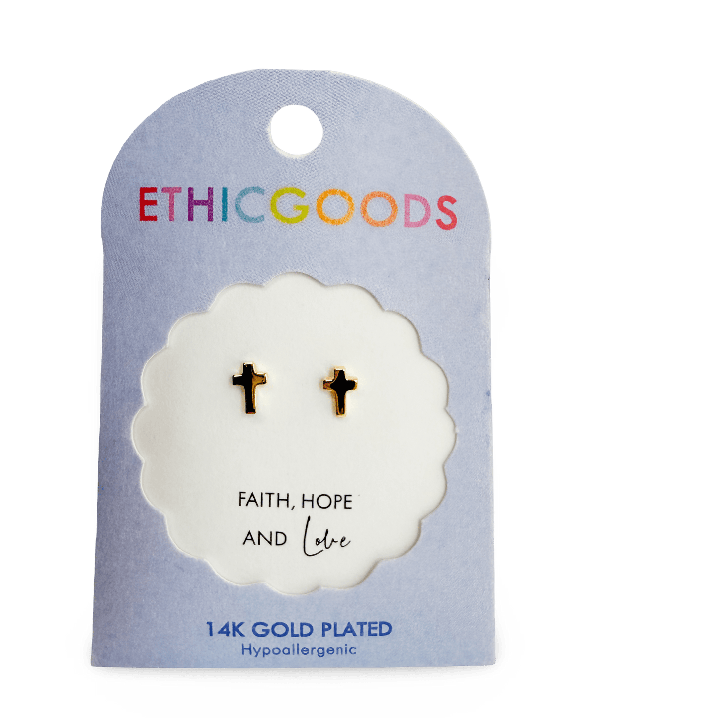 Cross Tiny Stud Earrings - Recetas Fair Trade