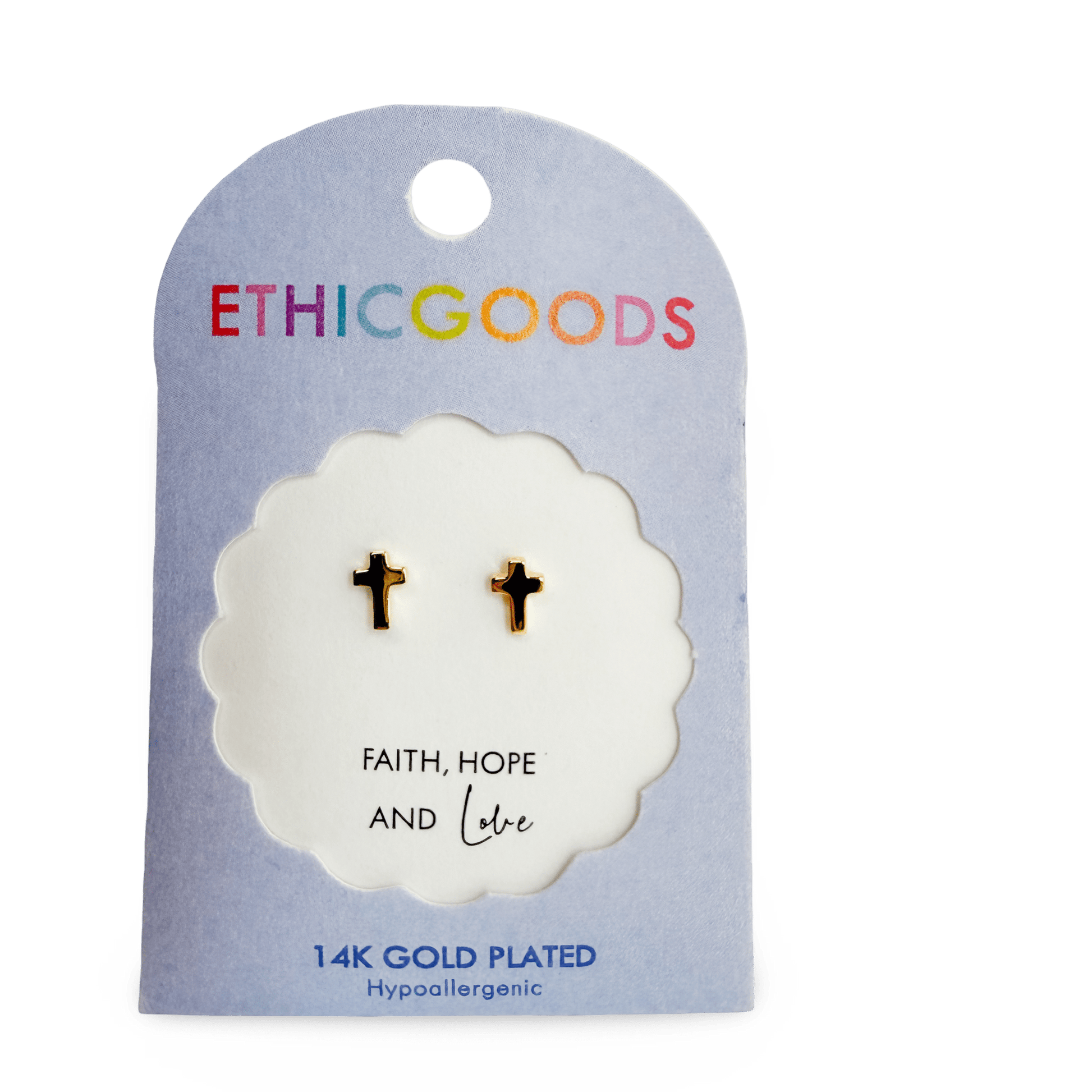 Cross Tiny Stud Earrings - Recetas Fair Trade
