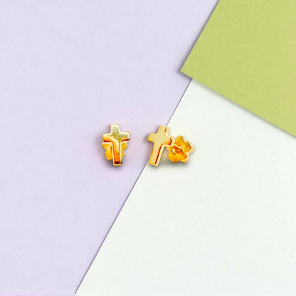 Cross Tiny Stud Earrings - Recetas Fair Trade