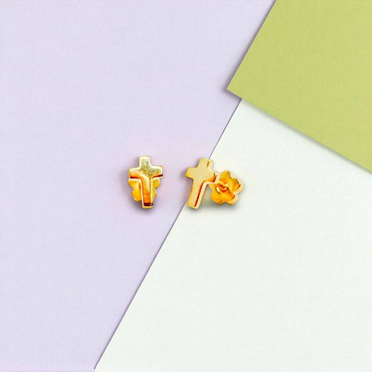 Cross Tiny Stud Earrings - Recetas Fair Trade