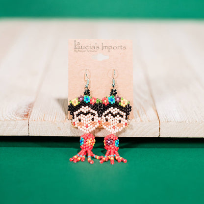 Dancing Frida Beaded Earrings - Recetas Fair Trade