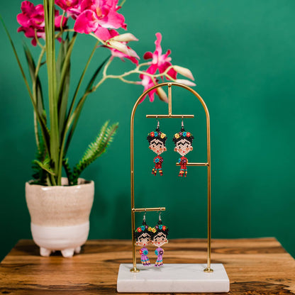 Dancing Frida Beaded Earrings - Recetas Fair Trade