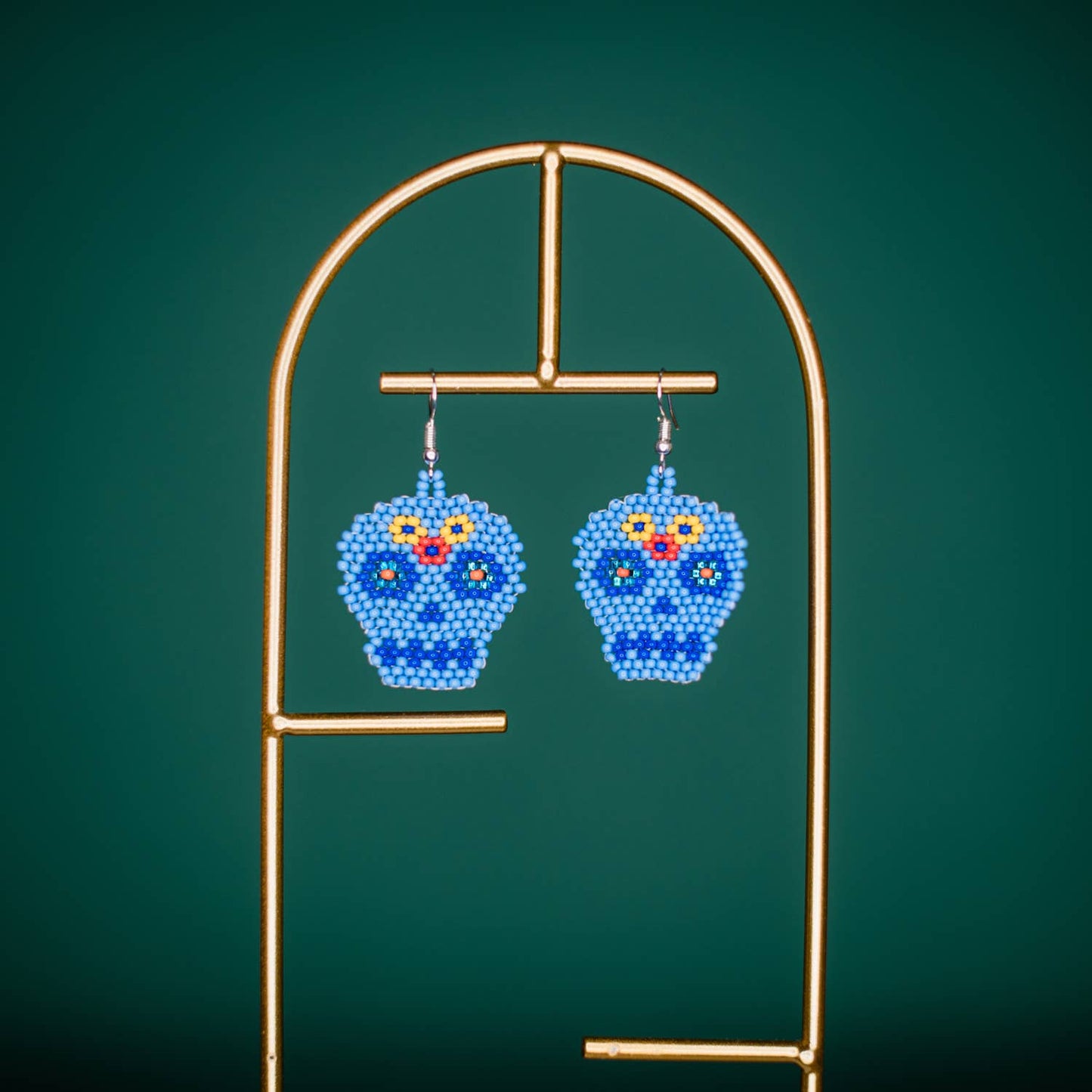 Day of the Dead Skeleton Sugar Skull Earrings - Recetas Fair Trade