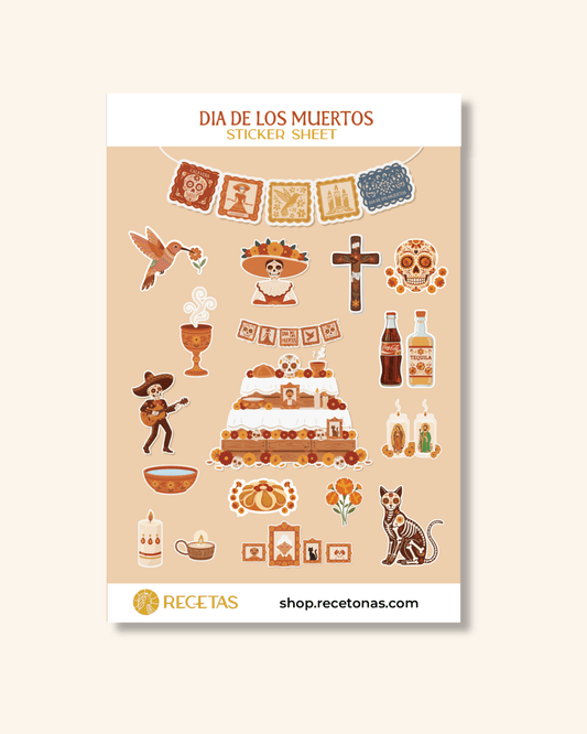 Día de los Muertos Sticker Sheet - Recetas Fair Trade