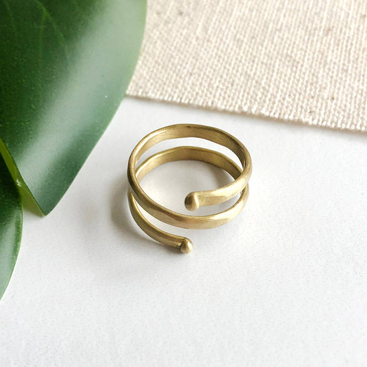 Double Wrap Ring - Gold - Recetas Fair Trade