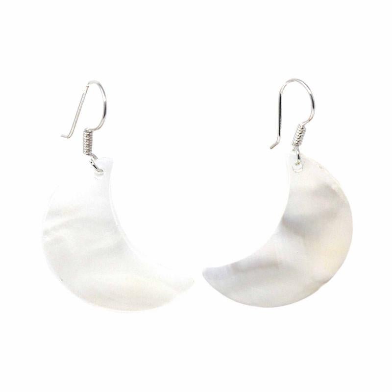 Earrings, Mother of Pearl crescent Moons - Recetas Fair Trade