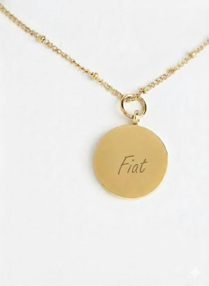 Engraved Round Pendant Gold Necklace - Recetas Fair Trade