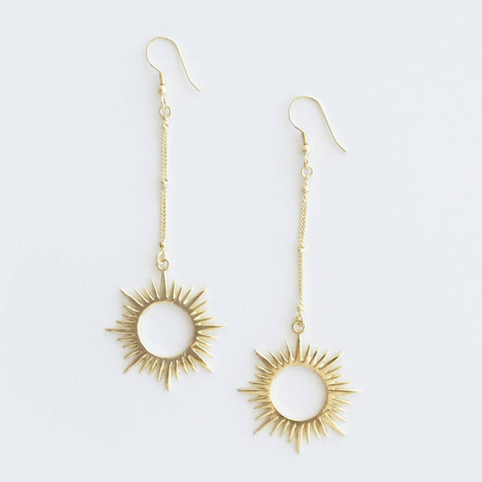 Ethereal Drop Earrings Gold - Recetas Fair Trade