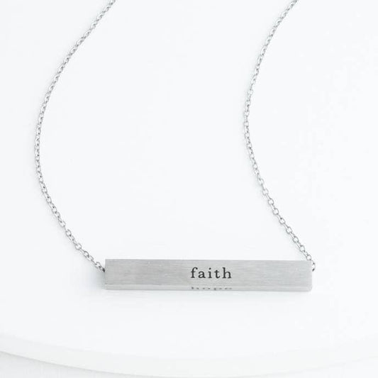 Faith Silver Bar Necklace - Recetas Fair Trade