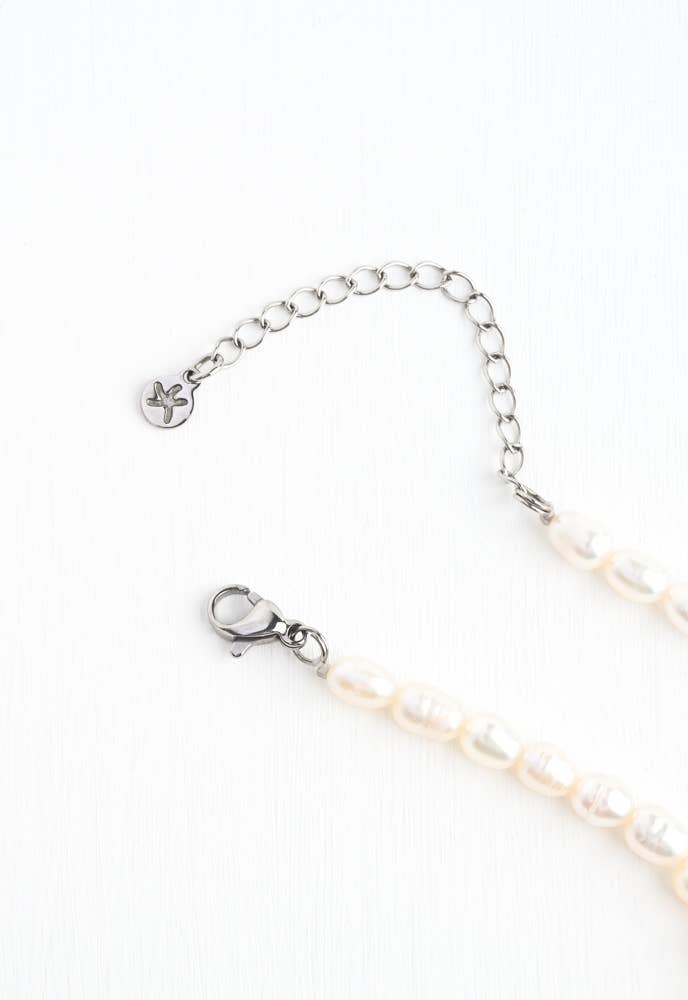 Faithful Pearl Necklace in Silver - Recetas Fair Trade