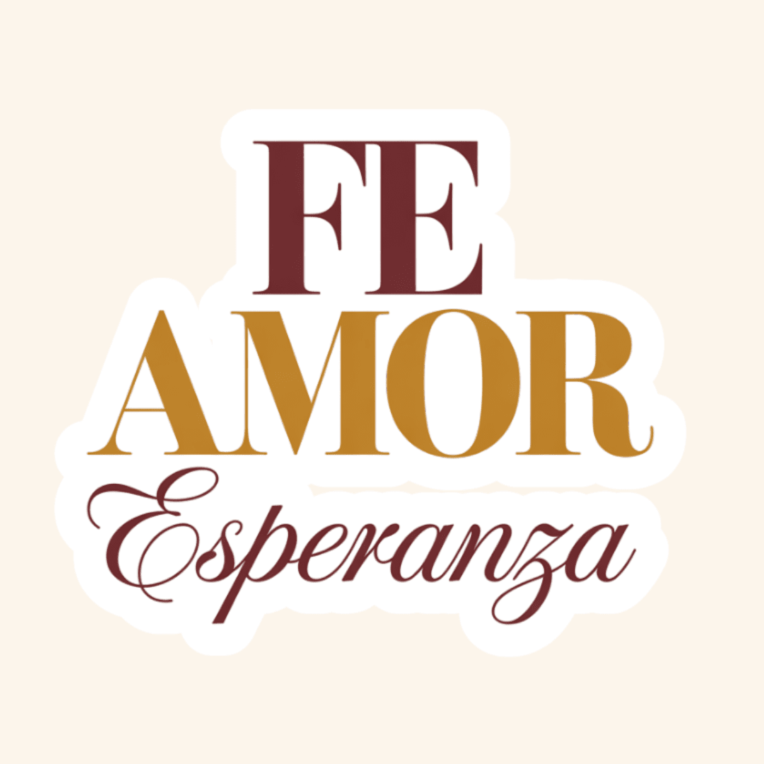 Fe Amor Esperanza Sticker - Recetas Fair Trade