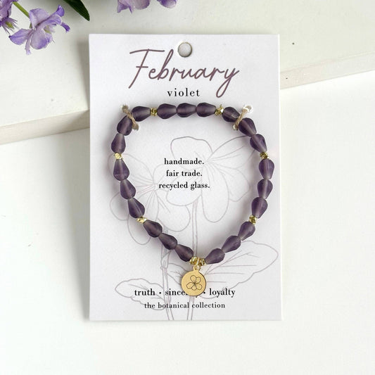 February • Birth Flower Bracelet (Stocking Stuffer!) - Recetas Fair Trade