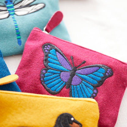 Felt Butterfly Purse- Fuchsia - Recetas Fair Trade