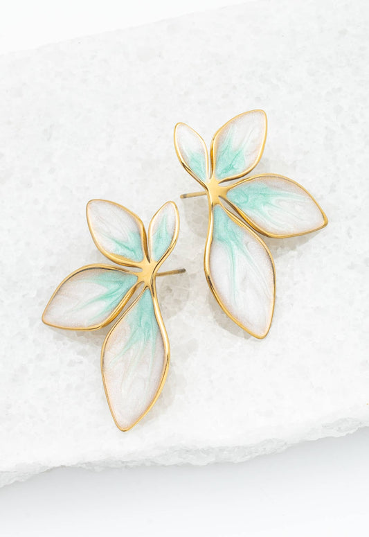 Flourish Mint Leaf Earrings - Recetas Fair Trade