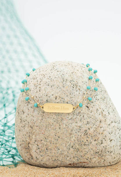 Follow Him Bracelet Gold - Recetas Fair Trade