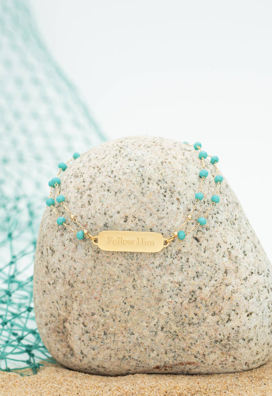 Follow Him Bracelet Gold - Recetas Fair Trade