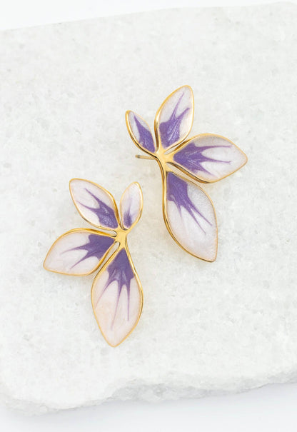 Fourish Lavender Leaf Earrings - Recetas Fair Trade