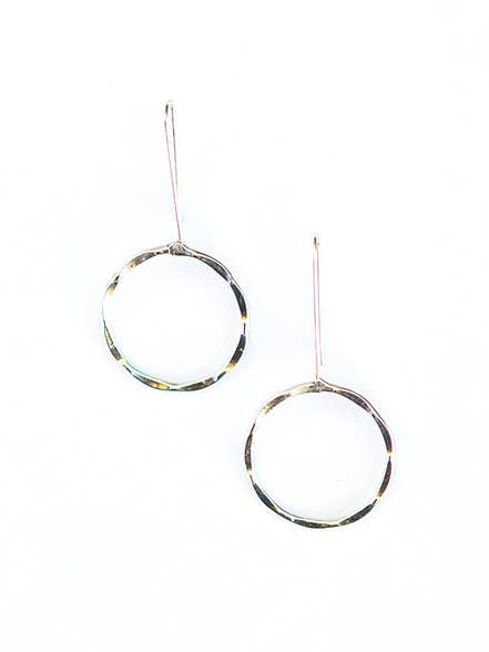 Full Moon Drop Earrings - Silver - Recetas Fair Trade