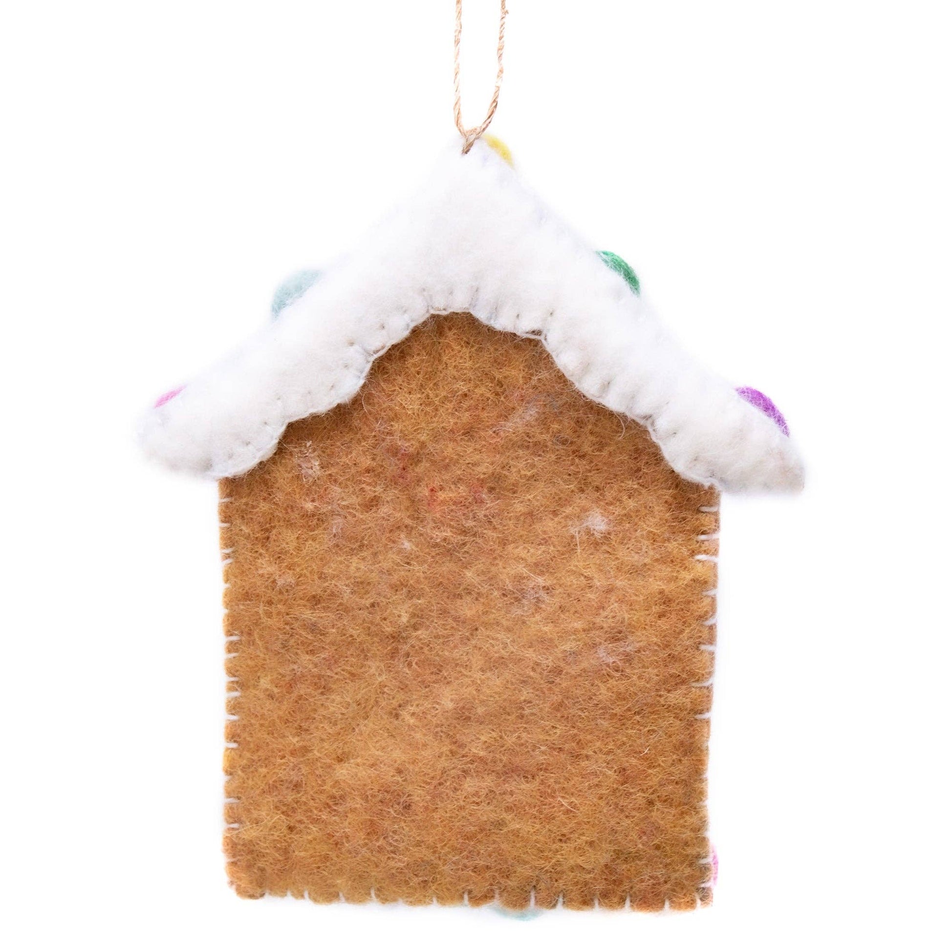 Gingerbread House Handmade Felt Ornament - Recetas Fair Trade