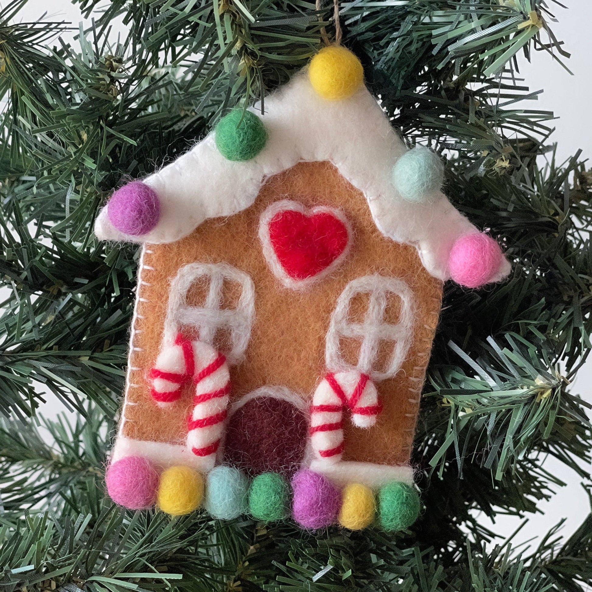 Gingerbread House Handmade Felt Ornament - Recetas Fair Trade