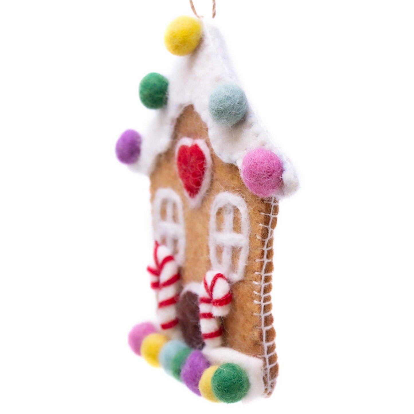 Gingerbread House Handmade Felt Ornament - Recetas Fair Trade